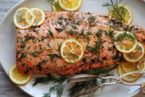 roasted salmon in butter - pancreatitis diet food list